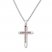 Diamond Cross Necklace 1/15 ct tw Sterling Silver/10K Rose Gold
