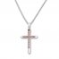 Diamond Cross Necklace 1/15 ct tw Sterling Silver/10K Rose Gold