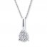 Diamond Necklace 1/5 ct tw Round-cut Sterling Silver