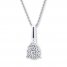 Diamond Necklace 1/5 ct tw Round-cut Sterling Silver