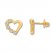 Children's Heart Earrings Cubic Zirconia 14K Yellow Gold