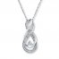 Infinity Symbol Necklace Diamond Accents Sterling Silver