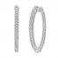 Diamond Hoop Earrings 1-1/2 ct tw Round-cut 14K White Gold