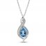 Swiss Blue Topaz & Lab-Created Sapphire Necklace in Sterling Silver