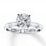 Leo Diamond Artisan Ring 1-1/2 Carats 14K White Gold