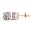White Lab-Created Sapphire Solitaire Earrings 10K Rose Gold