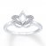 Lotus Flower Ring 1/20 ct tw Diamonds Sterling Silver