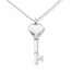 Key Locket Necklace Sterling Silver