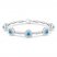 Blue Topaz & Lab Created White Sapphire Bracelet Sterling Silver