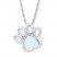 Paw Print Necklace Lab-Created Opal Sterling Silver