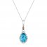 Le Vian Blue Topaz Necklace 1/3 ct tw Diamonds 14K Vanilla Gold 18"