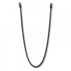 Men's Chain Necklace Black Ion-Plated Stainless Steel 22.5"