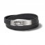 Bulova Double-Wrap Bracelet Black Leather 8"