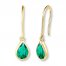 Lab-Created Emerald 10K Yellow Gold Drop Earrings