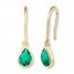 Lab-Created Emerald 10K Yellow Gold Drop Earrings