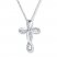 Diamond Cross Necklace 1/15 ct tw Round-cut 10K White Gold