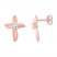 Diamond Cross Earrings 1/5 ct tw Round-cut 10K Rose Gold