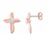 Diamond Cross Earrings 1/5 ct tw Round-cut 10K Rose Gold