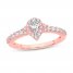 Diamond Engagement Ring 1/2 ct tw Pear/Round 14K Rose Gold