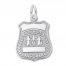 Police Badge Charm Sterling Silver