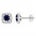 Lab-Created Sapphire Earrings 1/15 cttw Diamonds 10K White Gold