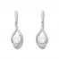 Cultured Pearl Earrings Lab-Created Sapphires Sterling Silver