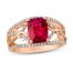 Le Vian Rubellite Ring 1/3 ct tw Diamonds 14K Strawberry Gold