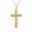 Woven Cross Necklace 10K Yellow Gold