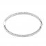 White Lab-Created Sapphire Bangle Bracelet Sterling Silver 7.25"