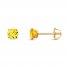 Children's Stud Earrings Yellow Cubic Zirconia 14K Yellow Gold