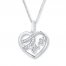 4Ever Heart Necklace 1/20 ct tw Diamonds Sterling Silver