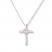 Cross Necklace 1/10 ct tw Diamonds Sterling Silver/10K Gold