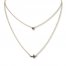 Black Diamond Layered Choker Necklace 1/5 ct tw 10K Yellow Gold