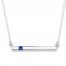 Bar Necklace Lab-Created Sapphire Sterling Silver