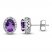 Amethyst & White Lab-Created Sapphire Stud Earrings Sterling Silver