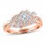 Adrianna Papell Diamond Engagement Ring 7/8 ct tw Princess/Pear/Marquise/Round 14K Rose Gold