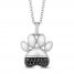 Disney Treasures 101 Dalmatians Necklace 1/10 ct tw Black and White Diamonds Sterling Silver
