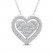 Diamond Heart Necklace 1/3 ct tw Round & Princess-cut 10K White Gold 18"