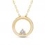 Diamond Circle Necklace 1/10 ct tw Round-cut 10K Yellow Gold 18"