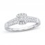 Diamond Engagement Ring 3/8 ct tw Princess/Round 14K White Gold