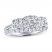 Leo Diamond 3-Stone Engagement Ring 1-1/3 ct tw Princess/Round 14K White Gold