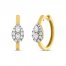 Forever Connected Diamond Hoop Earrings 3/8 ct tw Pear/Round-Cut 10K Yellow Gold