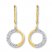 Circle Dangle Earrings 1/10 ct tw Diamonds 10K Yellow Gold