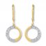 Circle Dangle Earrings 1/10 ct tw Diamonds 10K Yellow Gold