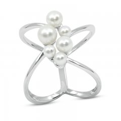 Cultured Pearl Cluster Ring Sterling Silver