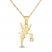 Children's Tinkerbell Pink Cubic Zirconia Necklace 14K Yellow Gold 13"