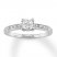 Diamond Engagement Ring 1/5 ct tw Princess/Round 10K White Gold