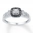 Black/White Diamond Promise Ring 1/5 ct tw Sterling Silver