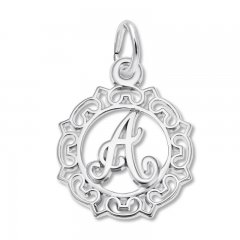 Letter A Charm Sterling Silver