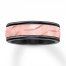 Men's Geometric Wedding Band Black/Rose Tungsten Carbide 8mm